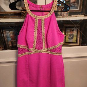 Lilly Pulitzer Women's Pink and Gold Dress